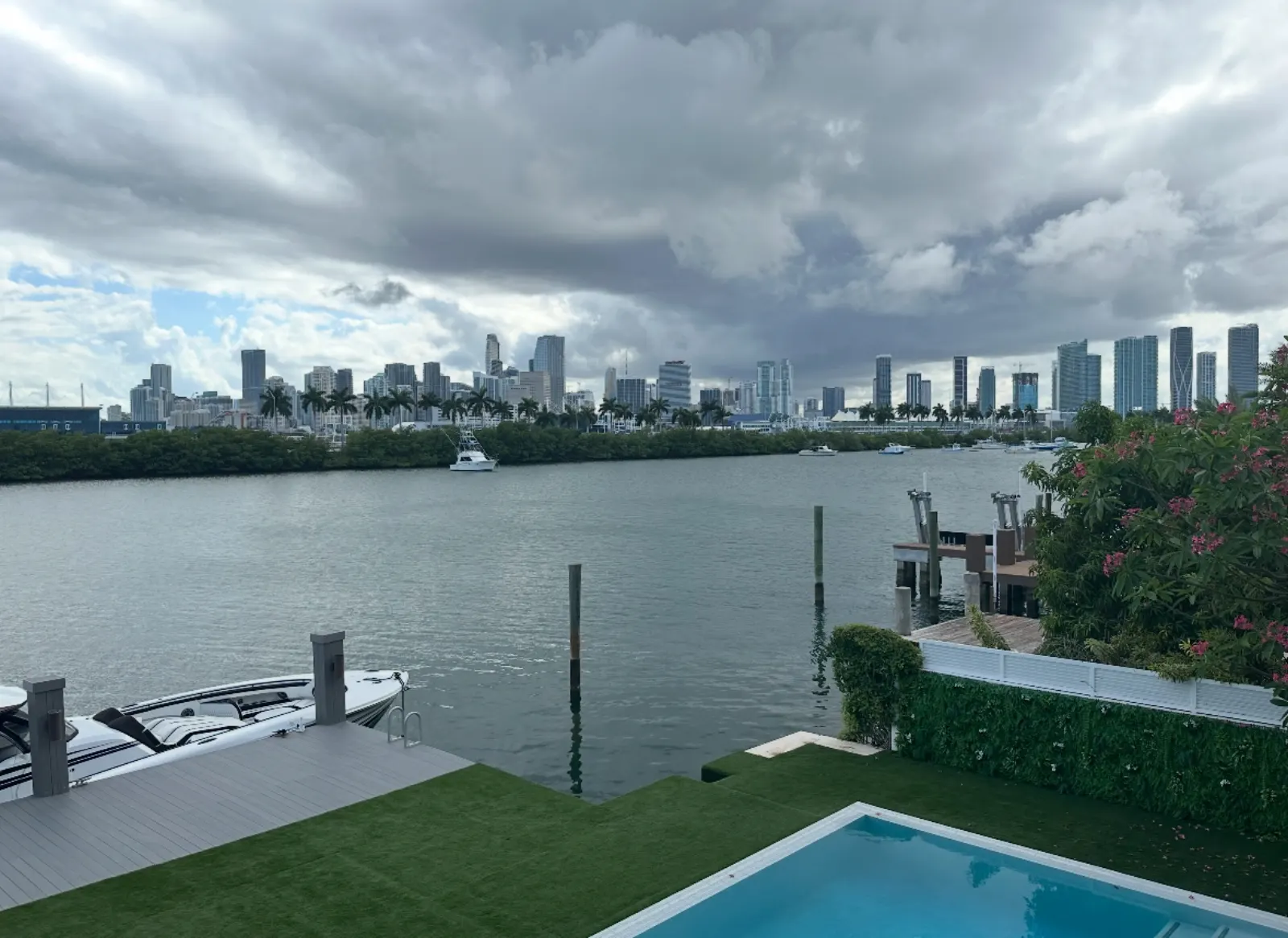 Miami waterfront at dusk