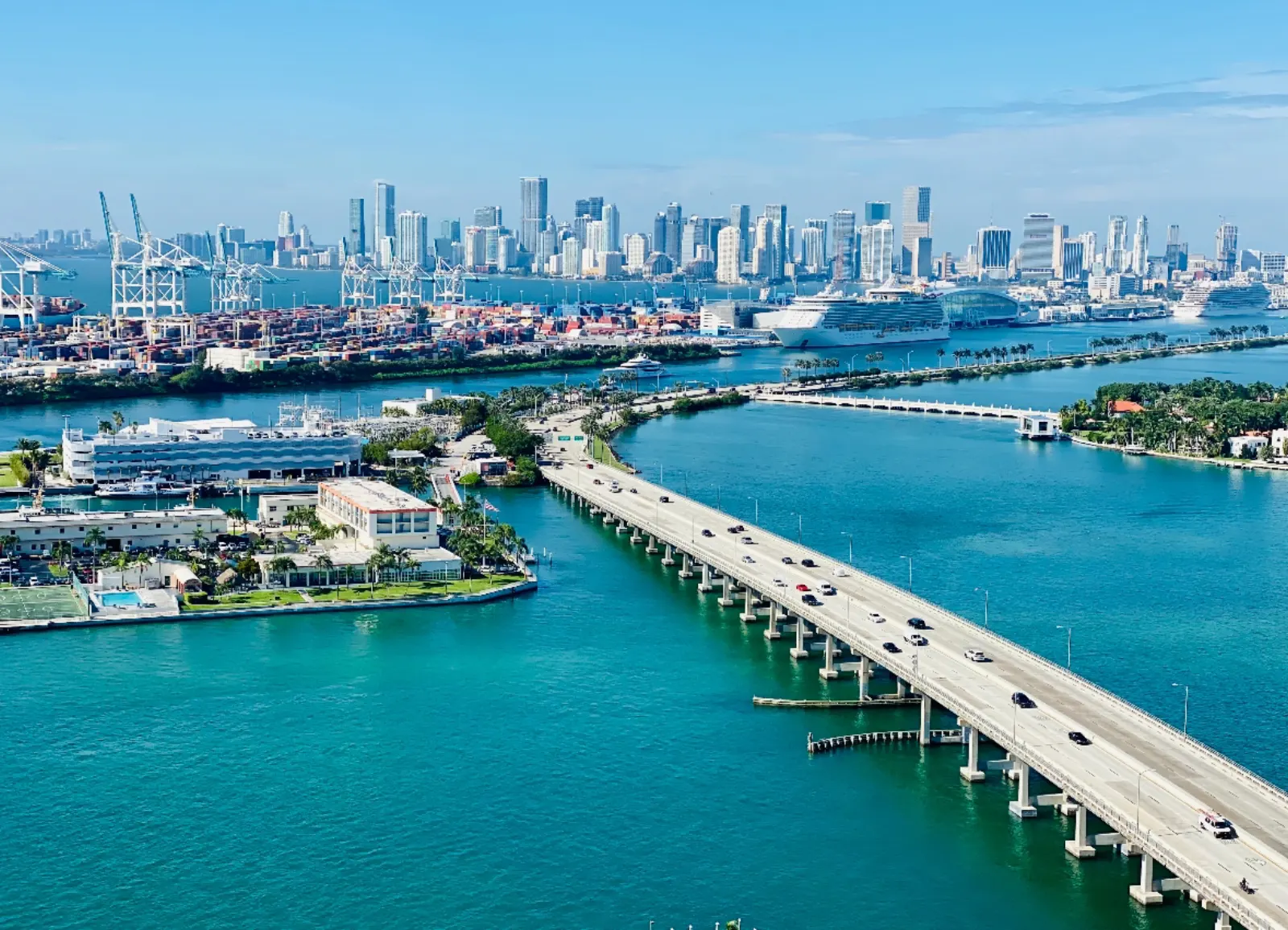 Miami skyline across Biscayne Bay