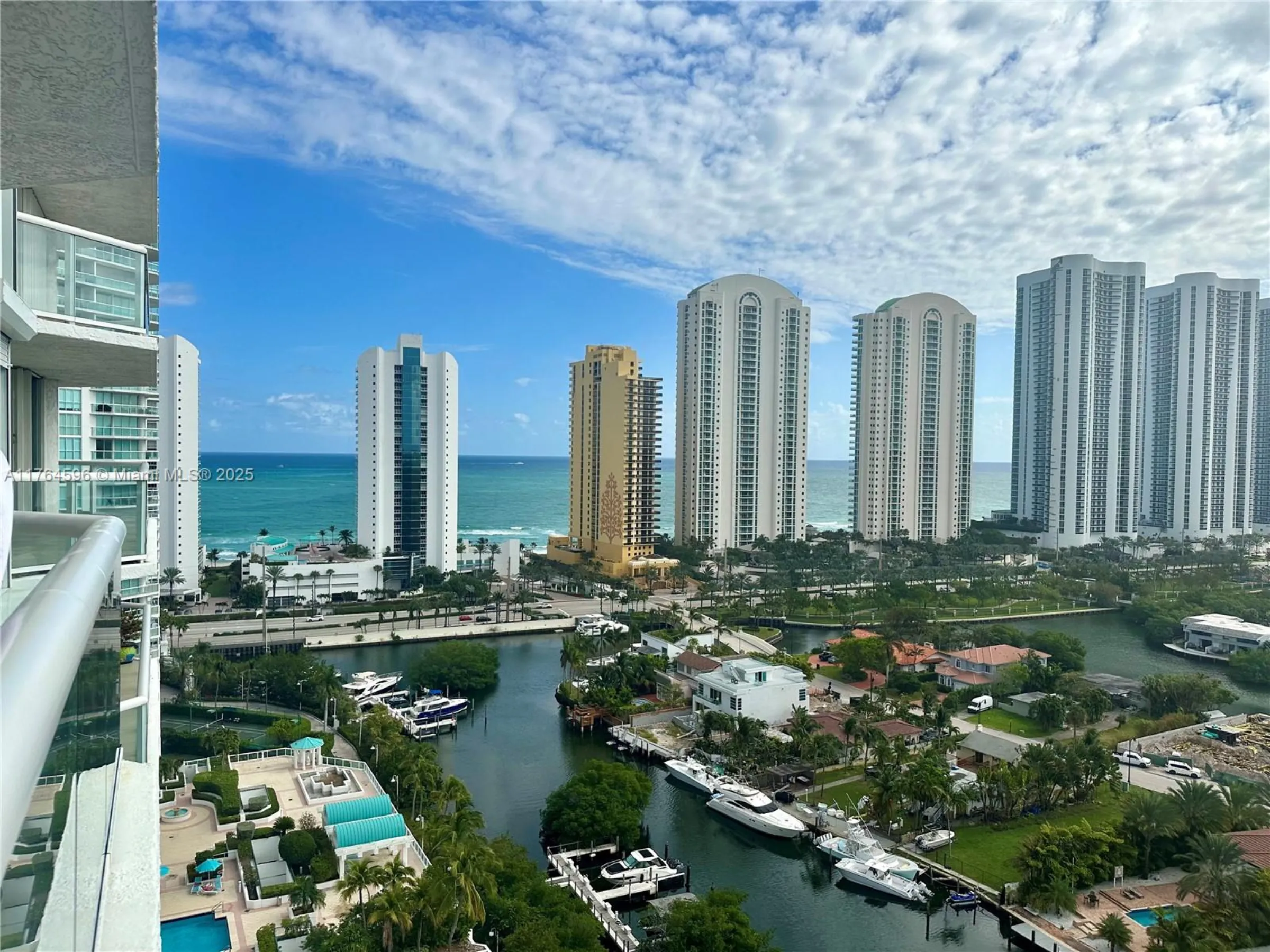 Oceanfront Miami towers at golden hour